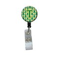 Carolines Treasures Letter T Football Green and Gold Retractable Badge Reel CJ1069-TBR